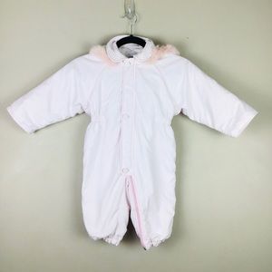 MAGIL Italy Toddler Coat Pink Feather Hood 18 mo